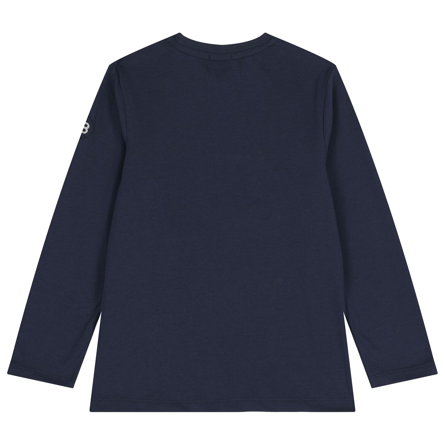Boys Navy Blue Logo Long Sleeve Top, 1, hi-res