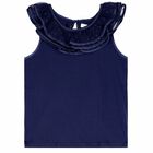 Girls White Cotton Top, 1, hi-res