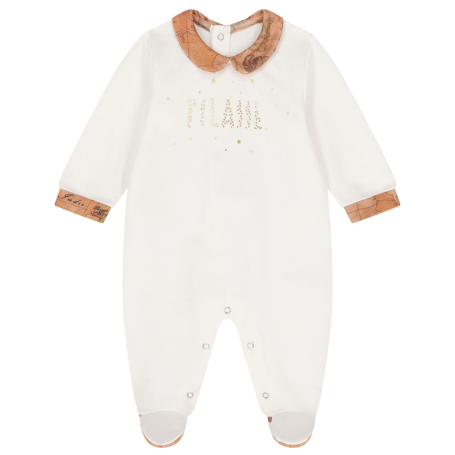Ivory & Beige Geo Map Babygrow Gift Set , 3, hi-res