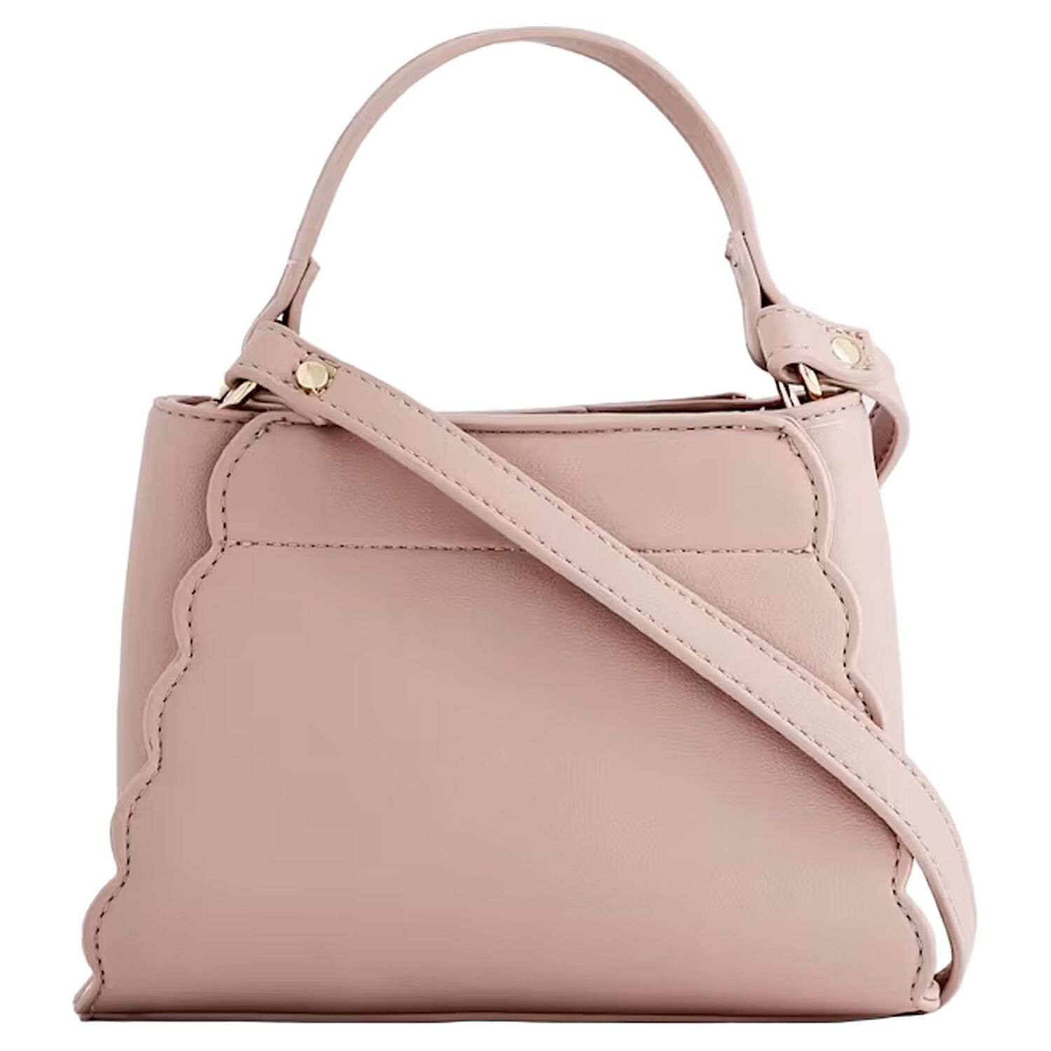 Girls Pink Faux Leather Handbag ( 15cm ), 2, hi-res