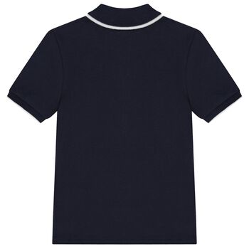 Younger Boys Navy Blue Logo Polo Shirt