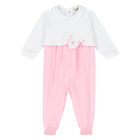 Baby Girls White & Pink Love Babygrow, 1, hi-res