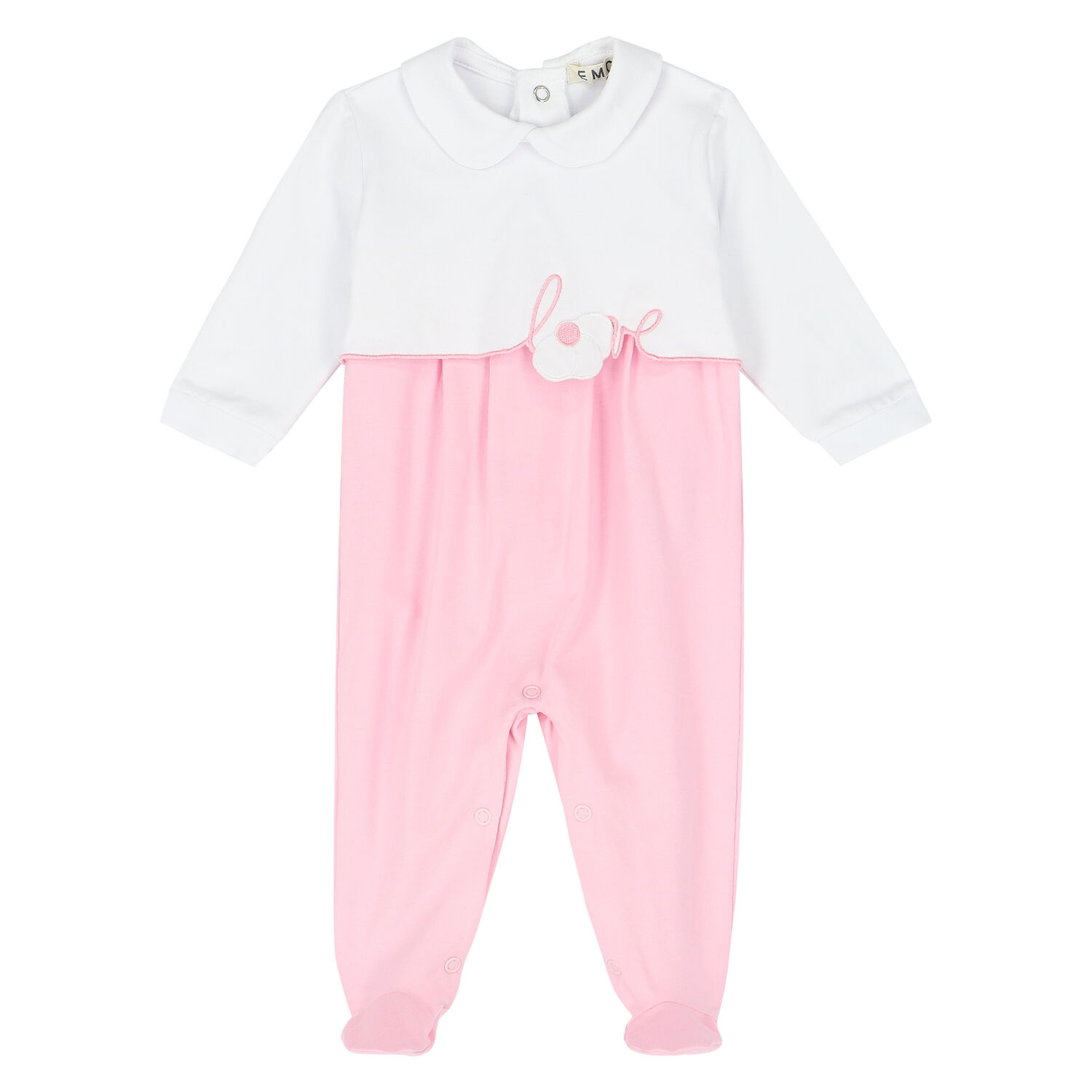 Baby Girls White & Pink Love Babygrow, 1, hi-res image number null