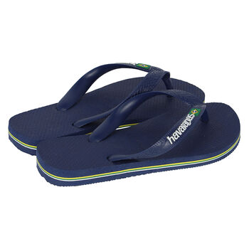 Navy Logo Flip Flops