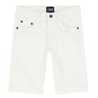 Boys White Chino Shorts, 2, hi-res