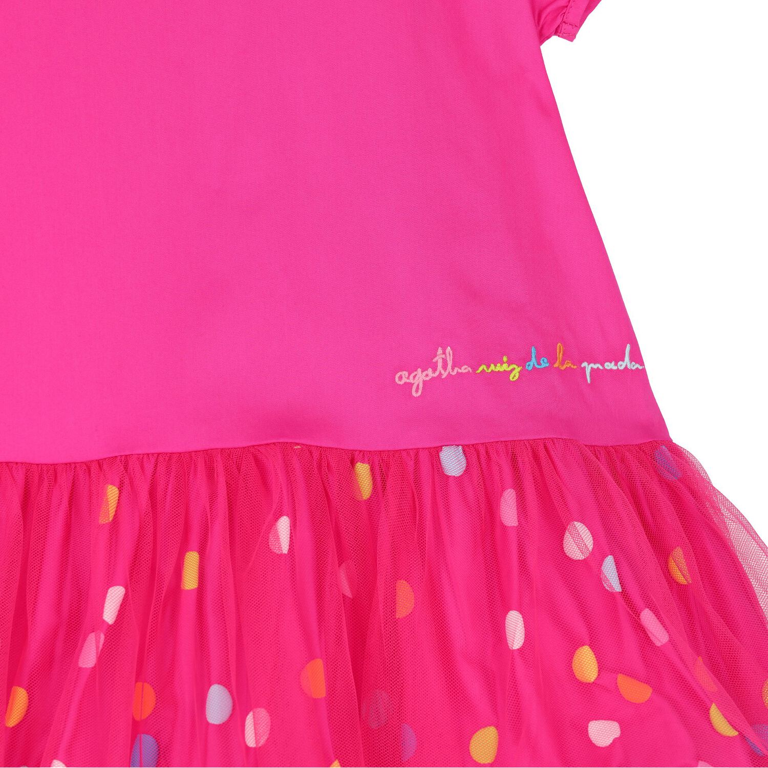 Girls Pink Tulle Dress, 1, hi-res