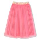 Girls Pink Logo Tulle Skirt, 1, hi-res