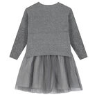 Girls Grey Glitters Dress Set, 2, hi-res