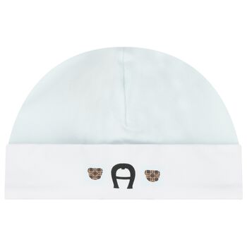 Baby Boys Blue & White Logo Hat