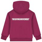 Burgundy Logo Hooded Zip Up Top, 1, hi-res