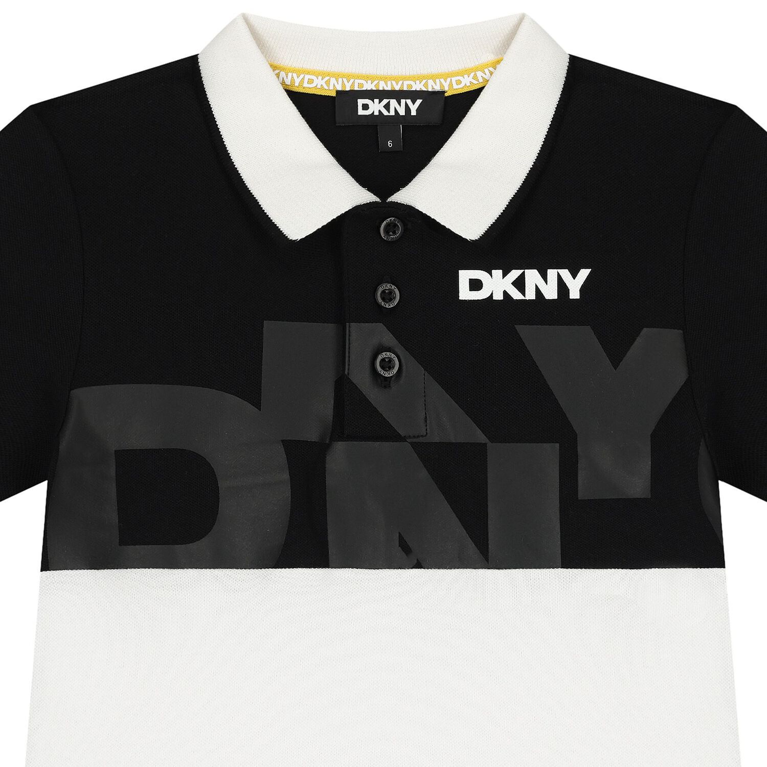 Boys Black & White Logo Polo Shirt, 1, hi-res