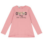 Girls Pink & Black Teddy Bear Leggings Set, 1, hi-res