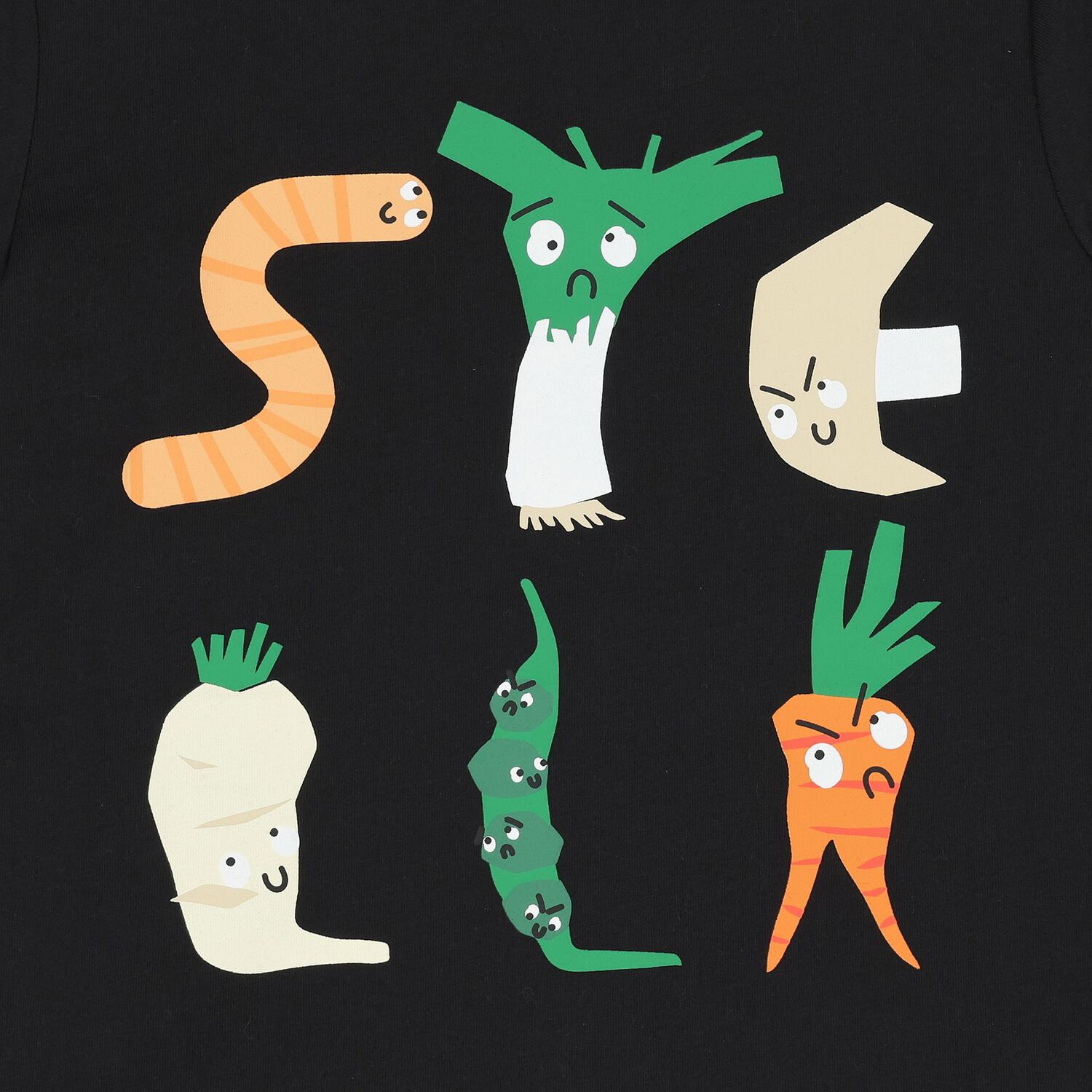 Boys Black Vegetable Logo T-Shirt, 2, hi-res