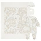 Ivory & Beige Geo Map Babygrow Gift Set, 3, hi-res