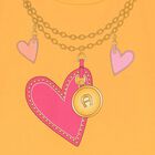 Girls Orange Logo Hearts T-Shirt, 2, hi-res