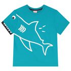 Boys Blue Shark T-Shirt, 1, hi-res