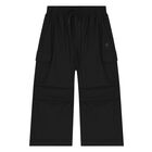 Boys Black Logo Trousers, 1, hi-res
