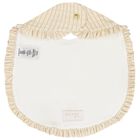 Baby Girls Ivory & Gold Ruffled Bib, 1, hi-res