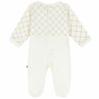 Ivory & Gold Logo Babygrow, 3, hi-res