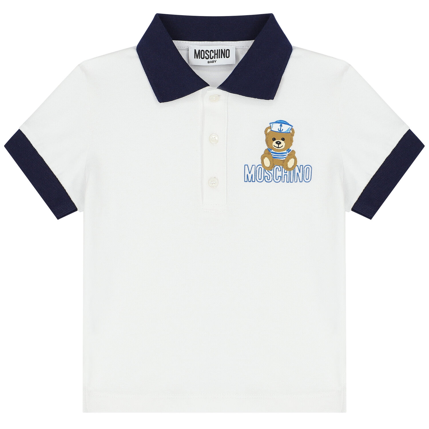 Younger Boys White & Blue Shorts Set, 1, hi-res