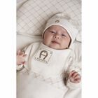 Ivory & Gold Logo Babygrow, 3, hi-res