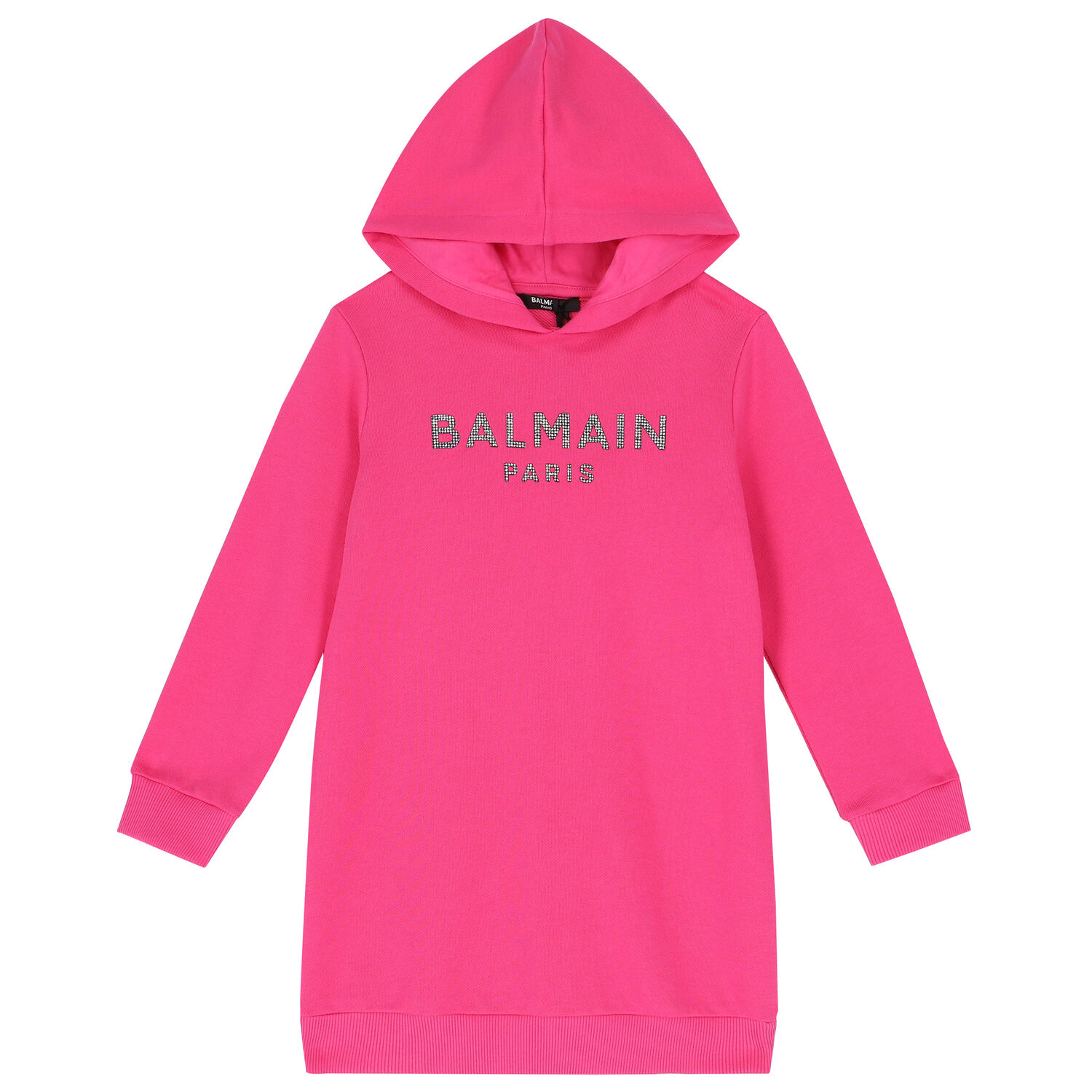 Girls Pink Logo Hooded Dress, 2, hi-res image number null