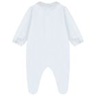 Blue Velour Sheep Babygrow, 3, hi-res