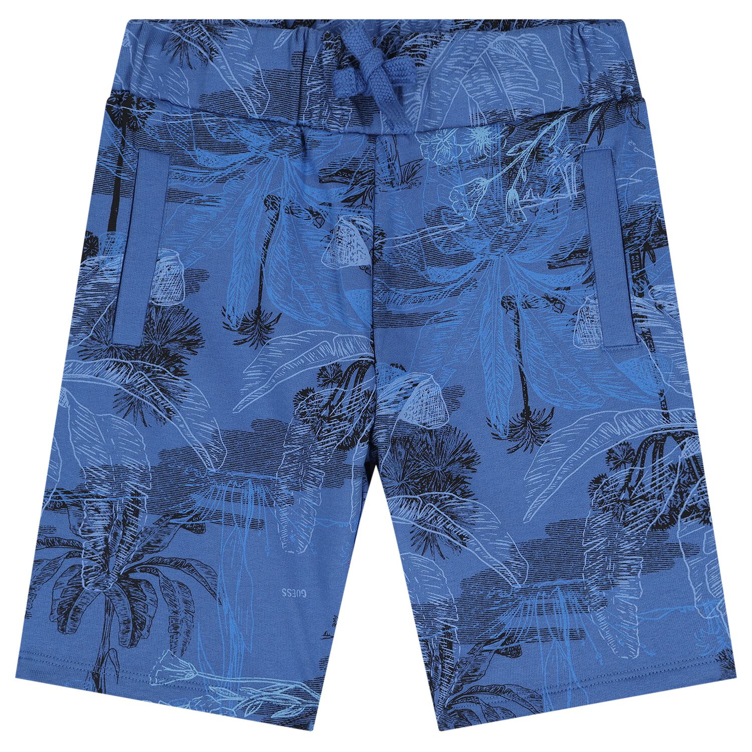 Boys Blue Logo Shorts, 1, hi-res