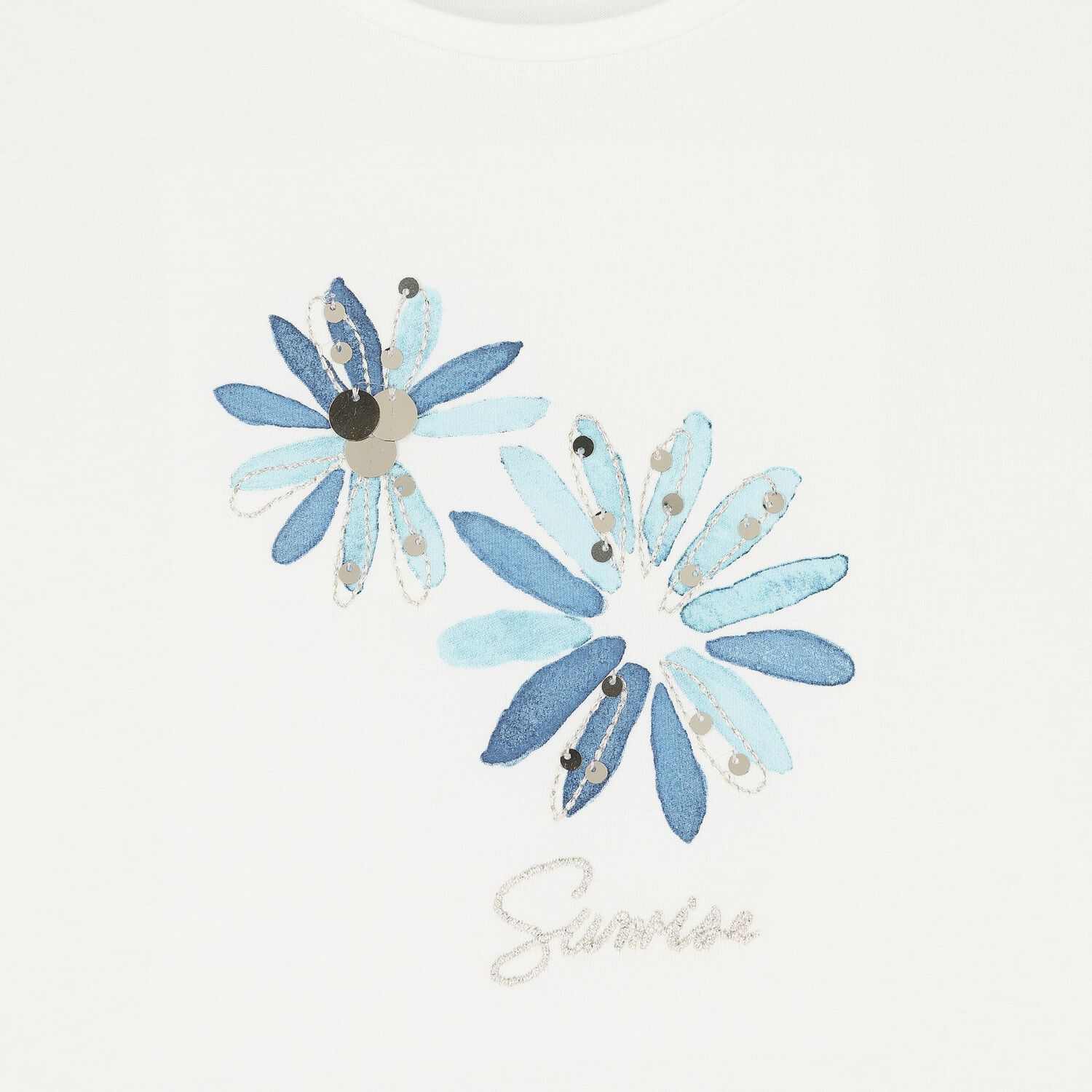 Girls Ivory Flower T-Shirt, 1, hi-res