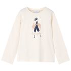 Girls Ivory Long Sleeve Top, 1, hi-res