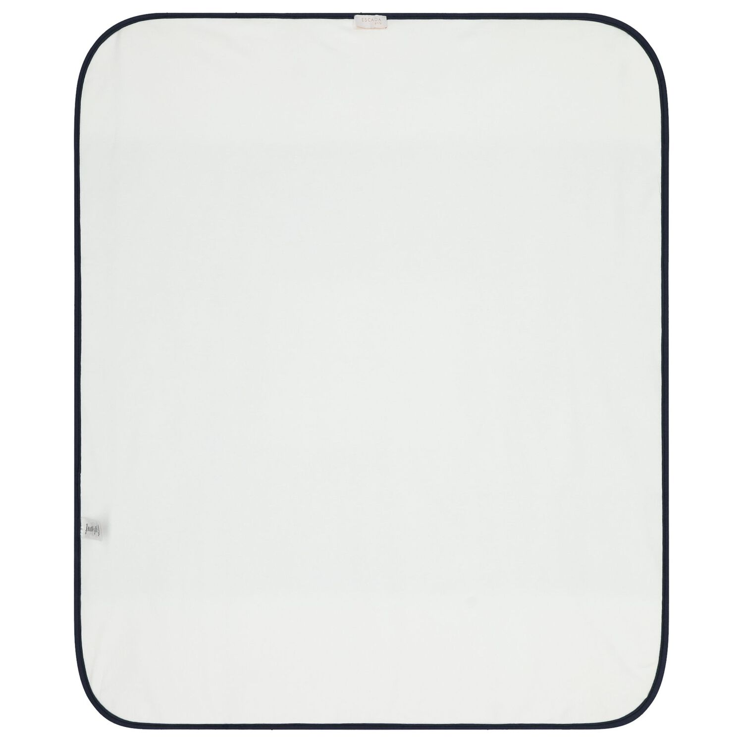 Baby Boys White & Navy Blue Logo Blanket, 1, hi-res