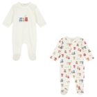 Baby Boys Ivory Babygrows ( 2-Pack ), 2, hi-res