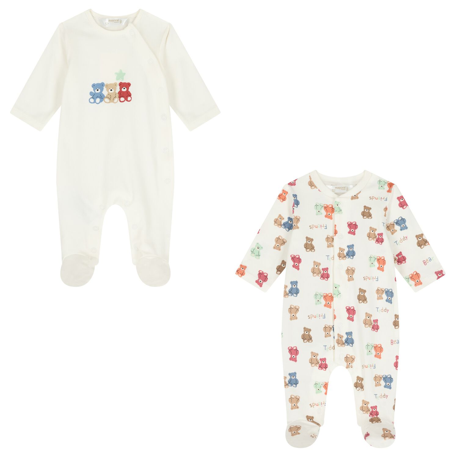 Baby Boys Ivory Babygrows ( 2-Pack ), 2, hi-res