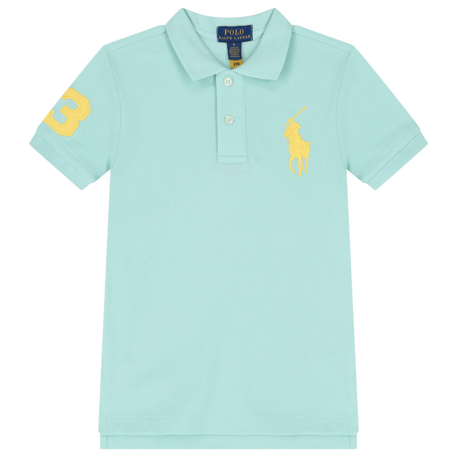Boys Turquoise Blue Logo Polo Shirt, 1, hi-res