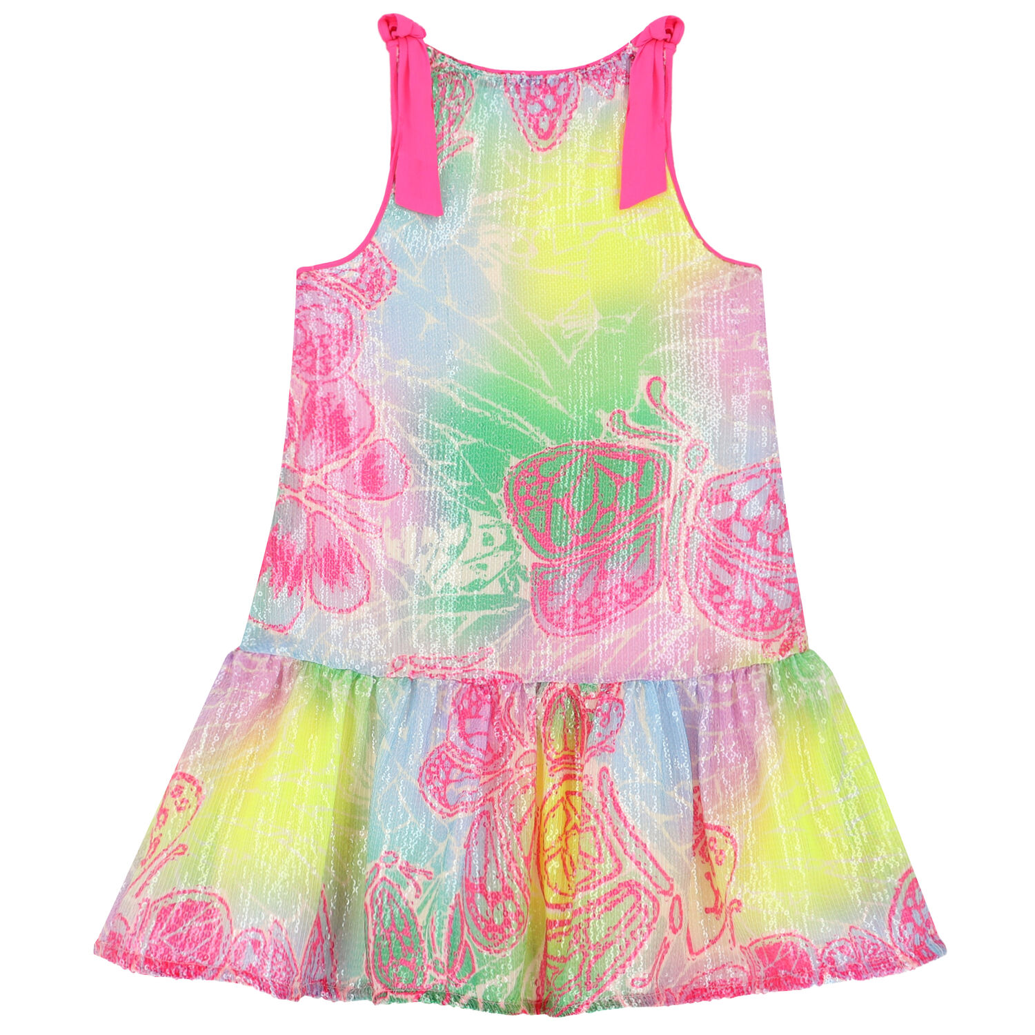 Girls Multi-Colored Sequin Butterfly Dress, 1, hi-res image number null