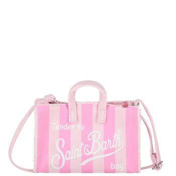 Girls Pink Logo Striped Phone Bag ( 14cm )