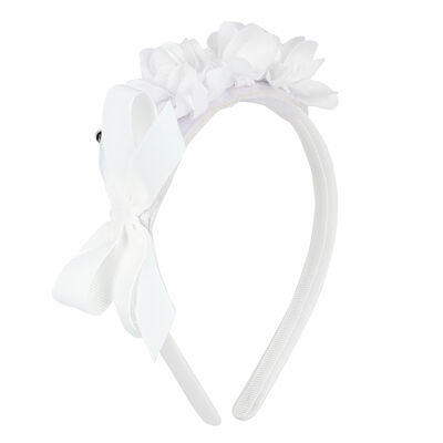 Girls White Floral Hairband