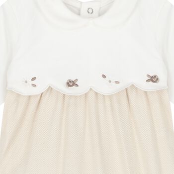 Baby Girls White & Beige Babygrows ( 2-Pack )