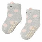 Baby Girls Grey & Pink Socks, 1, hi-res