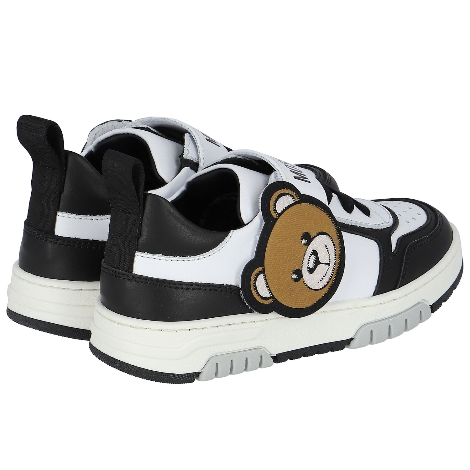 Black & White Teddy Bear Trainers, 1, hi-res image number null
