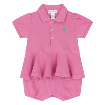 Baby Girls Pink Cotton Romper