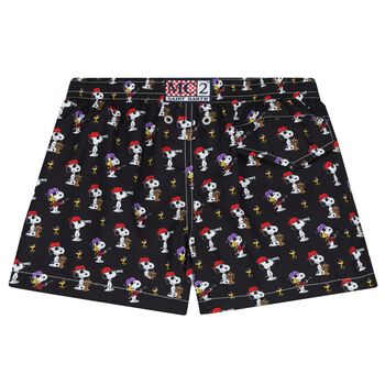 Boys Black Snoopy Swim Shorts
