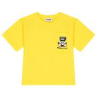 Boys Yellow & White Teddy Bear Logo Shorts Set, 1, hi-res