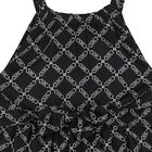 Girls Black Chain Logo Dress, 1, hi-res