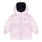 Baby Girls Pink Logo Padded Puffer Jacket, 2, hi-res