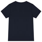 Boys Navy Blue & Gold Logo T-Shirt, 1, hi-res