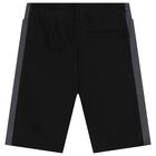 Boys Black & Grey Logo Shorts, 1, hi-res
