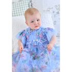 Baby Girls Blue Floral Tulle Dress , 1, hi-res