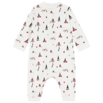 Ivory Christmas Tree Baby Romper