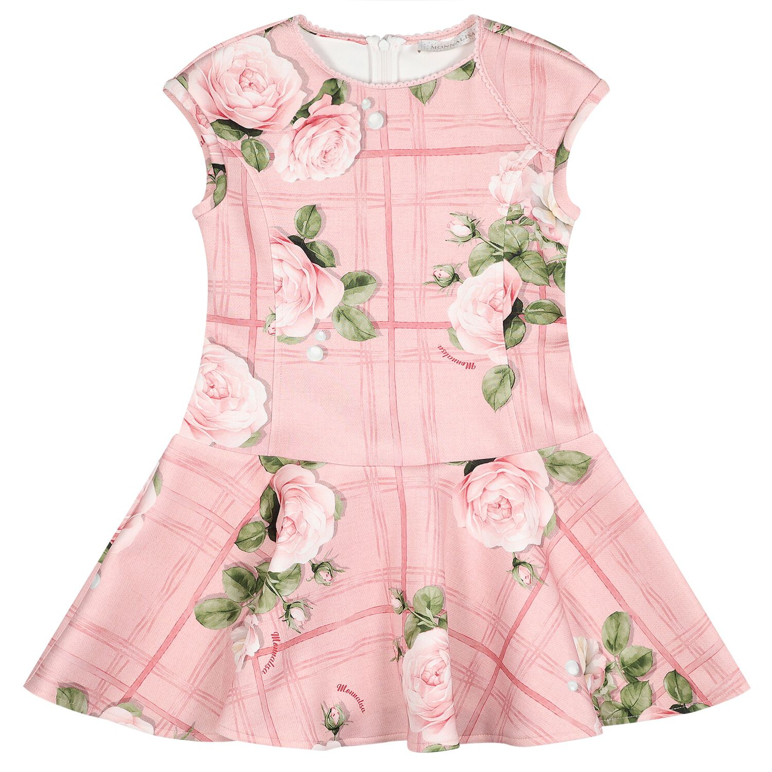 Girls Pink Rose Dress, 1, hi-res